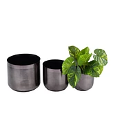 CosmoLiving Metal Indoor Outdoor Planter Set of 3