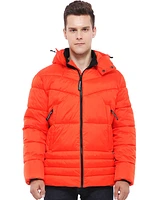 Rokka&Rolla Men's Heavyweight Quilted Hooded Puffer Jacket Coat