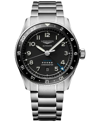 Longines Men's Swiss Automatic Spirit Zulu Time Stainless Steel Bracelet Watch 42mm