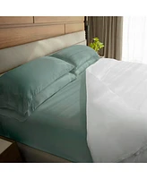 Cariloha Classic 4-Piece Twill Sheet Set | Tahitian Breeze | Queen | Viscose Material |Extra soft, Cooling for Hot Sleepers, Corner Bands