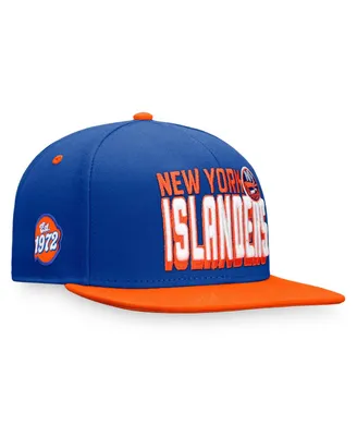 Men's Fanatics Royal, Orange New York Islanders Heritage Retro Two-Tone Snapback Hat