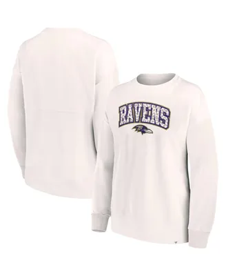 Women's Fanatics White Baltimore Ravens Leopard Team Pullover Sweatshirt