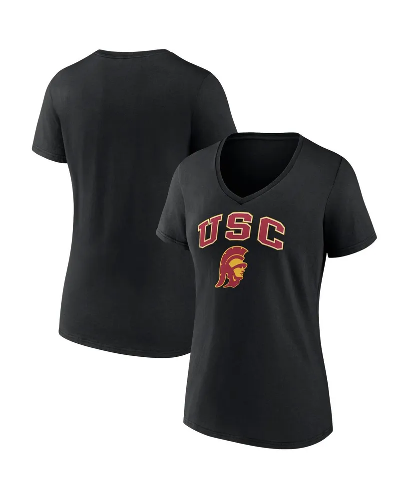 Women's Fanatics Black Usc Trojans Evergreen Campus V-Neck T-shirt