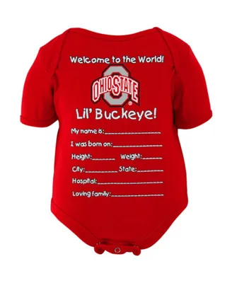 Ohio State Buckeyes Infant Boys and Girls Welcome to the World Creeper - Scarlet