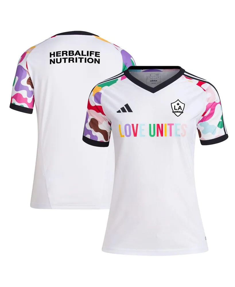 Women's adidas White La Galaxy 2023 Pride Pre-Match Top