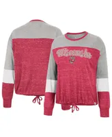 Women's Colosseum Red Wisconsin Badgers Joanna Tie Front Long Sleeve T-shirt