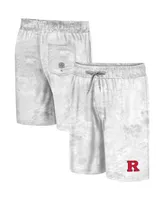 Men's Colosseum White Rutgers Scarlet Knights Realtree Aspect Ohana Swim Shorts