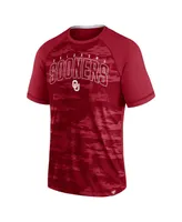 Men's Fanatics Crimson Oklahoma Sooners Arch Outline Raglan T-shirt