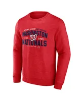 Men's Fanatics Heathered Red Washington Nationals Classic Move Pullover Sweatshirt