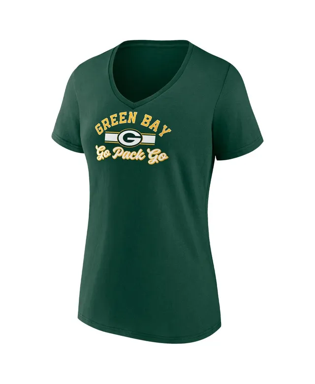 Green Bay Packers Fanatics Branded Women's Go Pack Go Long Sleeve V-Neck T- Shirt - Green