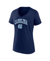 Women's Fanatics Navy North Carolina Tar Heels Evergreen Campus V-Neck T-shirt