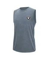 Men's Msx by Michael Strahan Gray Las Vegas Raiders Warm Up Sleeveless T-shirt