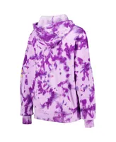 Women's New Era Purple Los Angeles Lakers Brushed Cotton Tie-Dye Pullover Hoodie