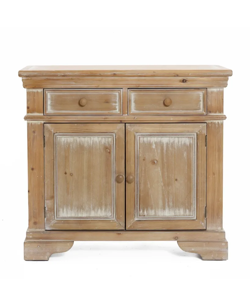 LuxenHome White Wood Storage Cabinet