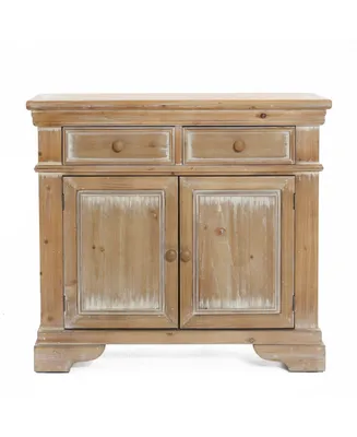 Luxen Home Distressed 35.4" Medium Density Fiberboard, Wood 1-Drawer 2-Door Storage Cabinet