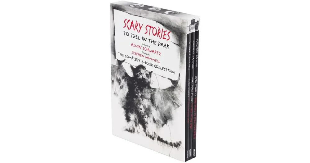 Scary Stories Paperback Box Set- The Complete 3-Book Collection with Classic Art by Stephen Gammell by Alvin Schwartz