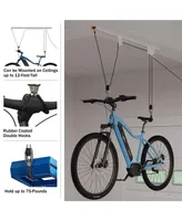 Rail Mount Hoist Pulley System - Bike Hanger for Garage - Overhead Ceiling Storage for Bicycle, Ladder, or Cargo with 75lb Capacity by Rad Cycle