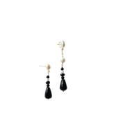 seree Chess — Pearl black agate earrings