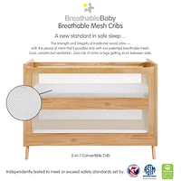 BreathableBaby Breathable Mesh 3-in-1 Convertible Crib - Greenguard Gold Certified