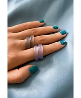 Mist — Grey purple jade stone ring