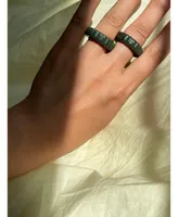 seree Sophia skinny — Ribbed jade ring