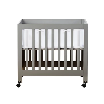 BreathableBaby Breathable Mesh Liner for Mini Cribs, Classic 3mm (Size 4M Covers 4 Sides, Cribs Only)