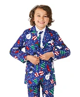 Suitmeister Big Boys Christmas Snowman Button Closure Suit Set