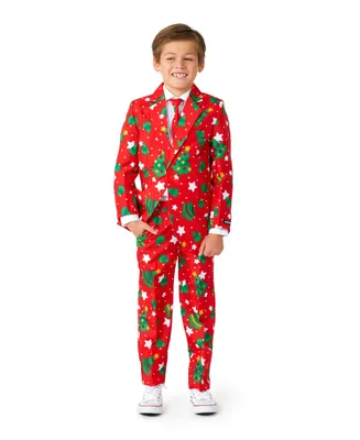 Suitmeister Big Boys Christmas Trees Stars Button Closure Suit Set