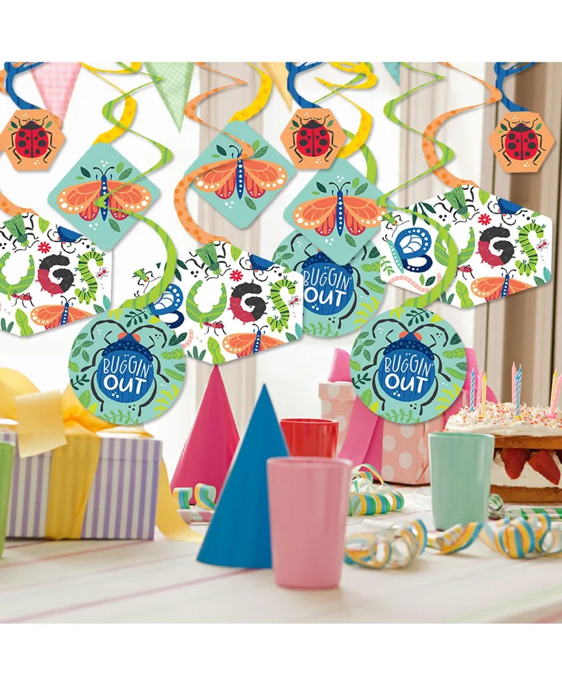 Buggin' Out Bugs Birthday Party Hanging Decor Party Decoration Swirls Set of 40