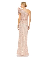 Women's Embellished Puff One Shoulder Gown