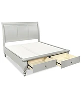 Closeout! Cambridge Grey Sleigh Storage Queen Bed