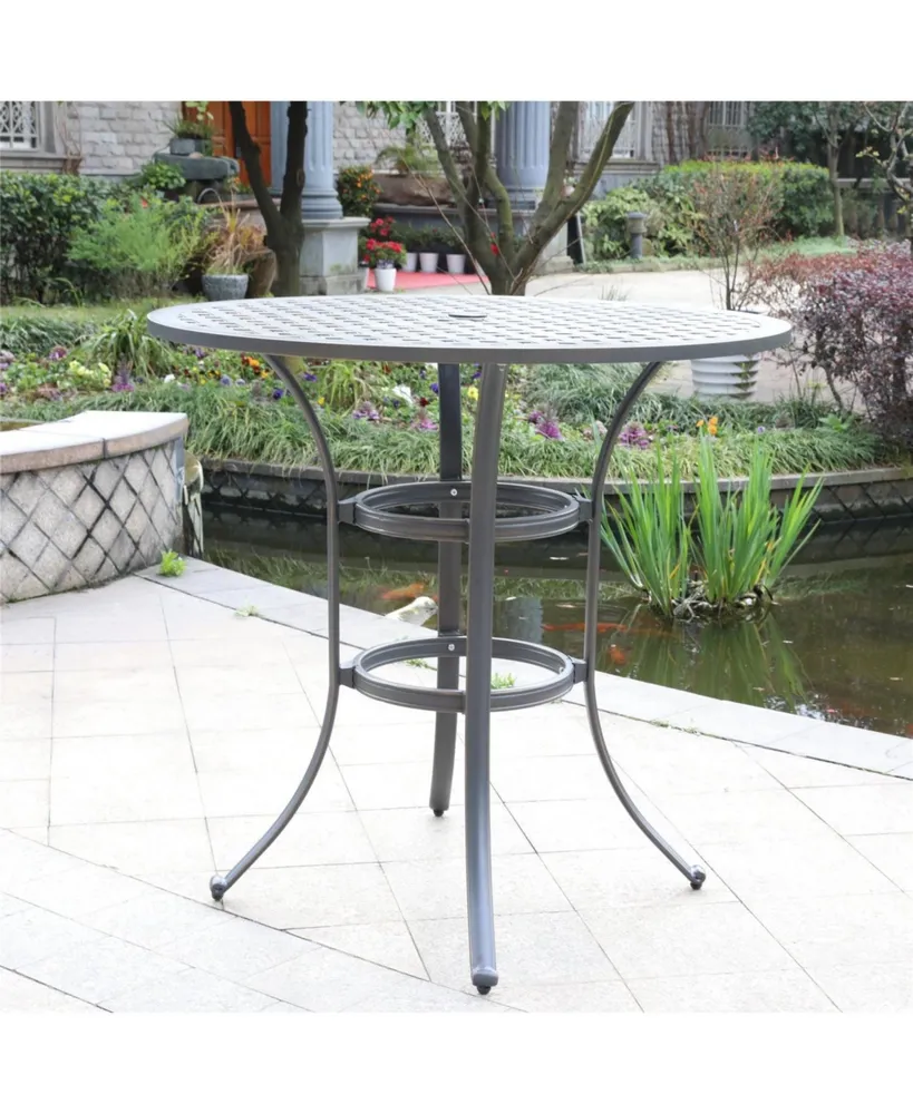 Round Bar Table, Dark Lava Bronze