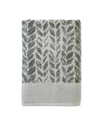 Skl Home Distressed Leaves Turkish Cotton Bath Towel, 54" x 28"