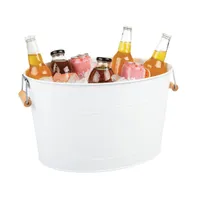 mDesign Metal Beverage Tub & Ice Holder