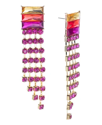 I.n.c. International Concepts Gold-Tone Crystal Fringe Statement Earrings, Created for Macy's