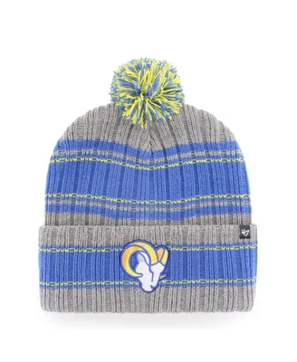 Men's '47 Brand Graphite Los Angeles Rams Rexford Cuffed Knit Hat with Pom