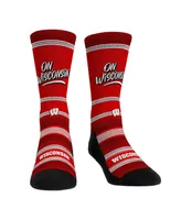 Men's and Women's Rock 'Em Socks Wisconsin Badgers Team Slogan Crew Socks