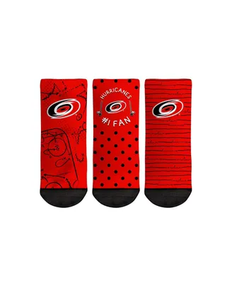 Toddler Boys and Girls Rock 'Em Socks Carolina Hurricanes #1 Fan 3-Pack Crew Socks Set