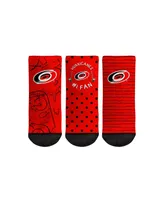 Toddler Boys and Girls Rock 'Em Socks Carolina Hurricanes #1 Fan 3-Pack Crew Socks Set