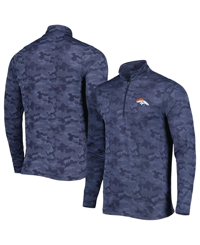 Men's Antigua Navy Denver Broncos Brigade Quarter-Zip Sweatshirt