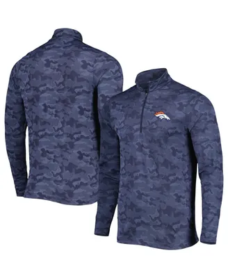 Men's Antigua Navy Denver Broncos Brigade Quarter-Zip Sweatshirt