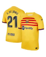 Big Boys Nike Frenkie de Jong Yellow Barcelona 2022/23 Fourth Breathe Stadium Replica Player Jersey