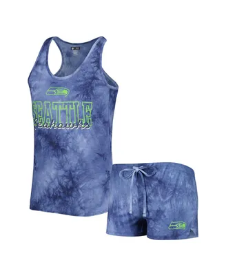 Women's Concepts Sport College Navy Seattle Seahawks Billboard Scoop Neck Racerback Tank and Shorts Sleep Set