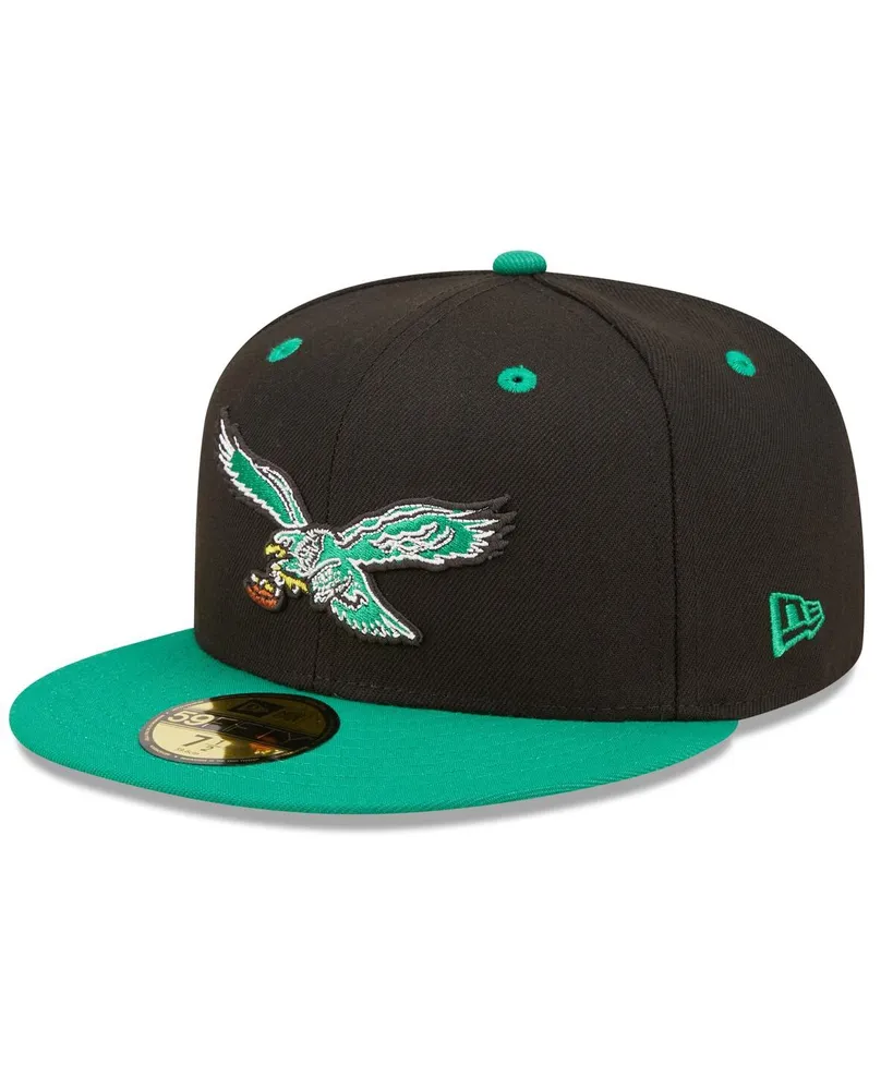 Men's New Era Black, Kelly Green Philadelphia Eagles Flipside 59FIFTY Fitted Hat