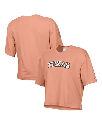 Women's Champion Orange Texas Longhorns Vintage-Like Wash Boxy Crop T-shirt