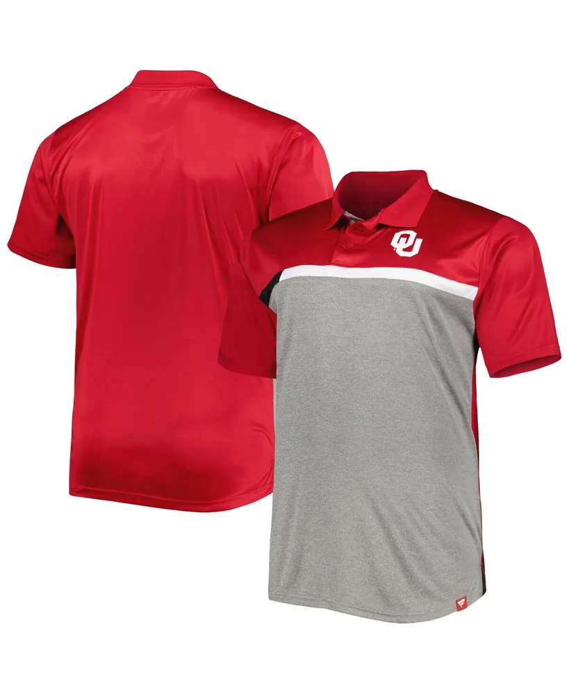 Men's Red, Gray Oklahoma Sooners Big and Tall Polo Shirt