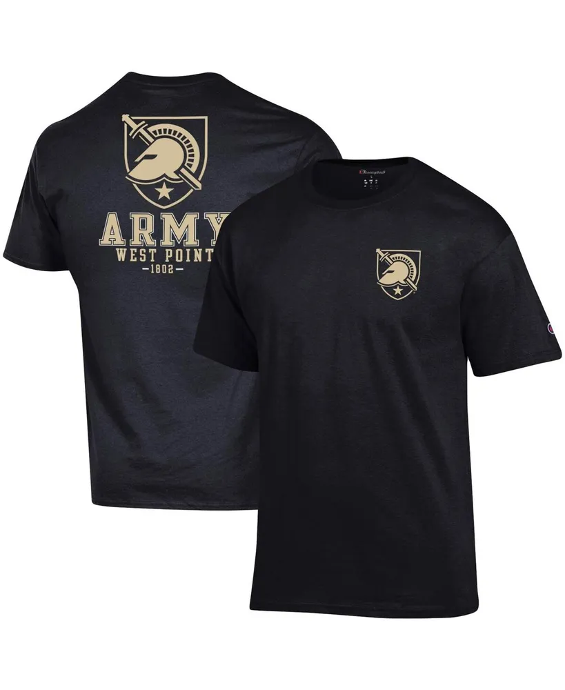 Men's Champion Black Army Knights Stack 2-Hit T-shirt