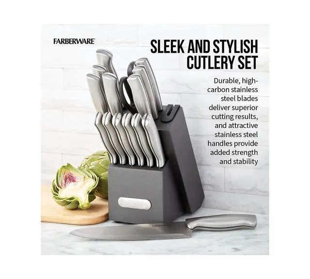 Farberware Edgekeeper 15-Piece Cutlery Set - Charcoal