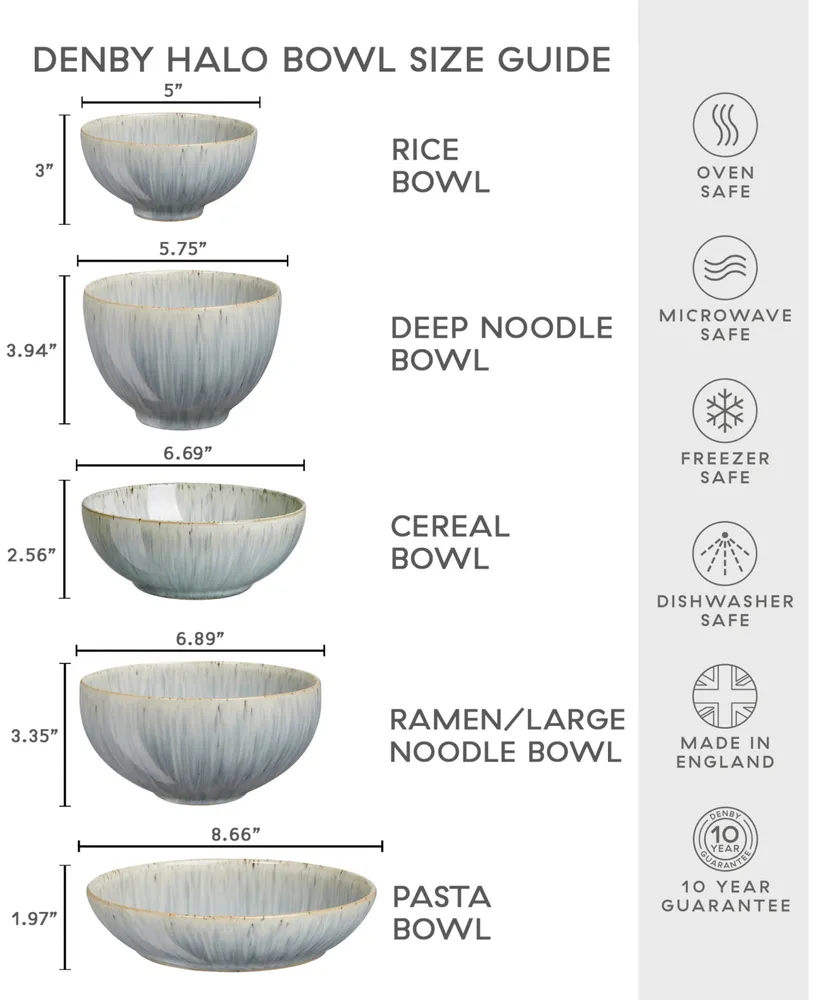 Denby Halo Speckle Pasta Bowls, Set of 4