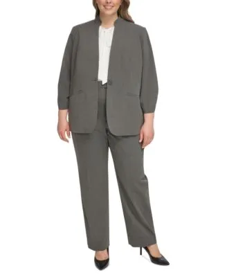 Calvin Klein Plus Size Pinstriped One Button Jacket Modern Fit Pants Created For Macys
